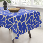 Abstract blue flower pattern Tablecloth Gallery Image 3