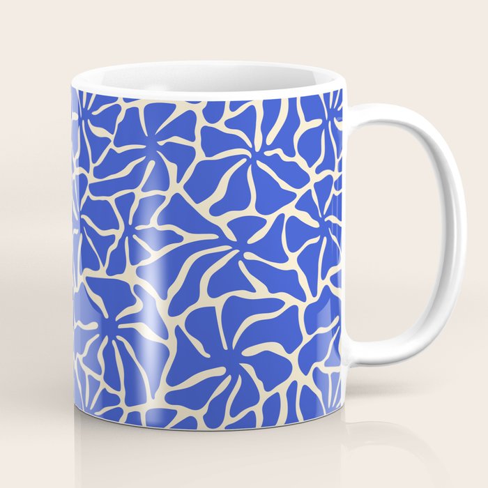 Abstract blue flower pattern Coffee Mug Gallery Image 1