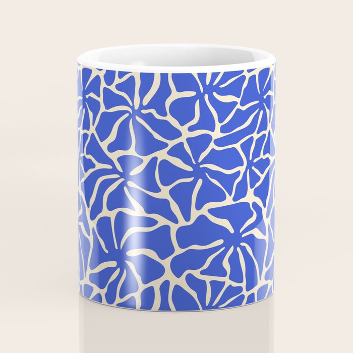 Abstract blue flower pattern Coffee Mug Gallery Image 4