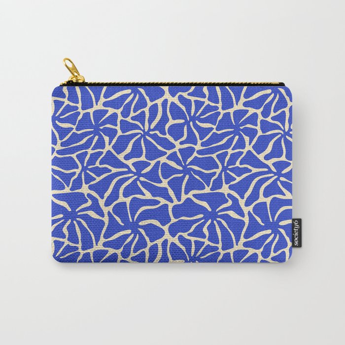 Abstract blue flower pattern Carry All Pouch Gallery Image 1