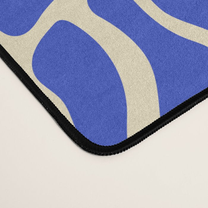 Abstract blue flower pattern Desk Mat Gallery Image 4