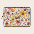Watercolor Autumn Floral Sunflowers Warm Orange Laptop Sleeve Gallery Image 1