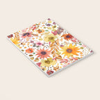 Watercolor Autumn Floral Sunflowers Warm Orange Notebook Gallery Image 3