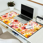 Watercolor Autumn Floral Sunflowers Warm Orange Desk Mat Gallery Image 2