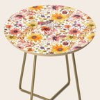 Watercolor Autumn Floral Sunflowers Warm Orange Side Table Gallery Image 2