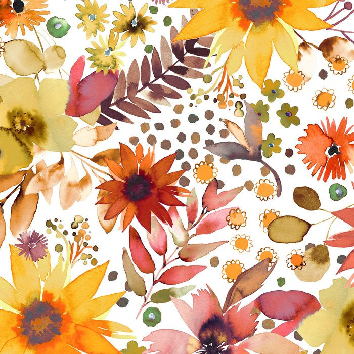 Watercolor Autumn Floral Sunflowers Warm Orange Coffee Mug Gallery Image 2