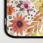 Watercolor Autumn Floral Sunflowers Warm Orange Laptop Sleeve Gallery Image 3