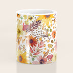 Watercolor Autumn Floral Sunflowers Warm Orange Coffee Mug Gallery Image 4