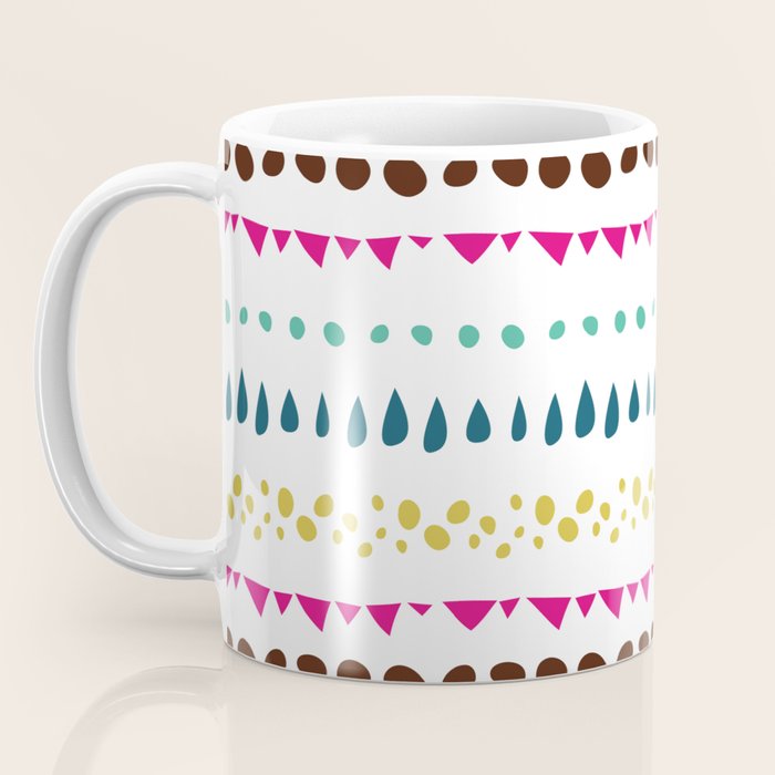 Modern colorful pink orange polka dots stripes patterns Coffee Mug Gallery Image 3
