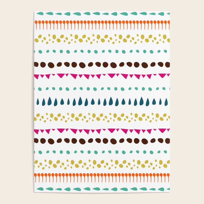 Modern colorful pink orange polka dots stripes patterns Poster Gallery Image 4