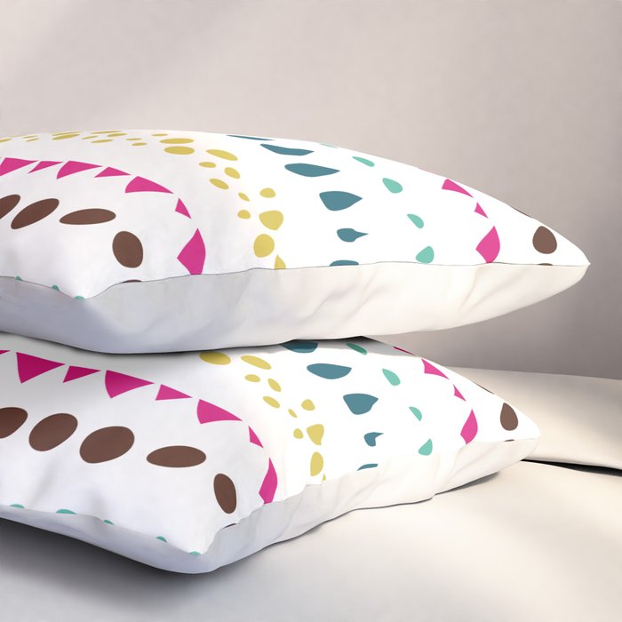 Modern colorful pink orange polka dots stripes patterns Pillow Sham Gallery Image 3