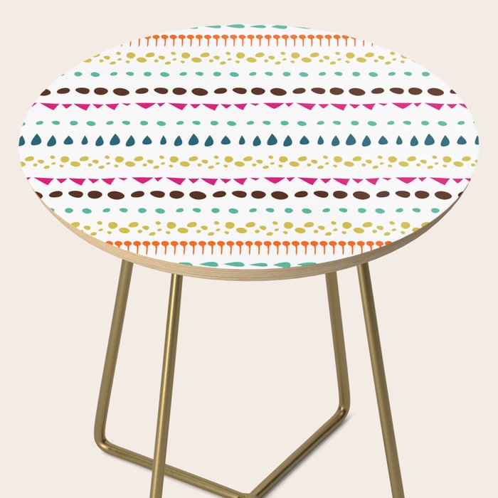 Modern colorful pink orange polka dots stripes patterns Side Table Gallery Image 2