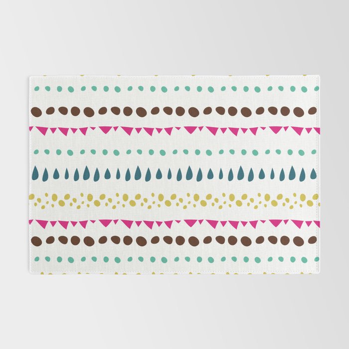 Modern colorful pink orange polka dots stripes patterns Rug Gallery Image 2