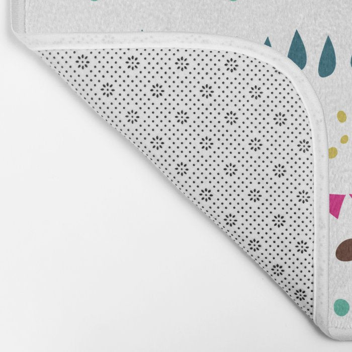 Modern colorful pink orange polka dots stripes patterns Bath Mat Gallery Image 2