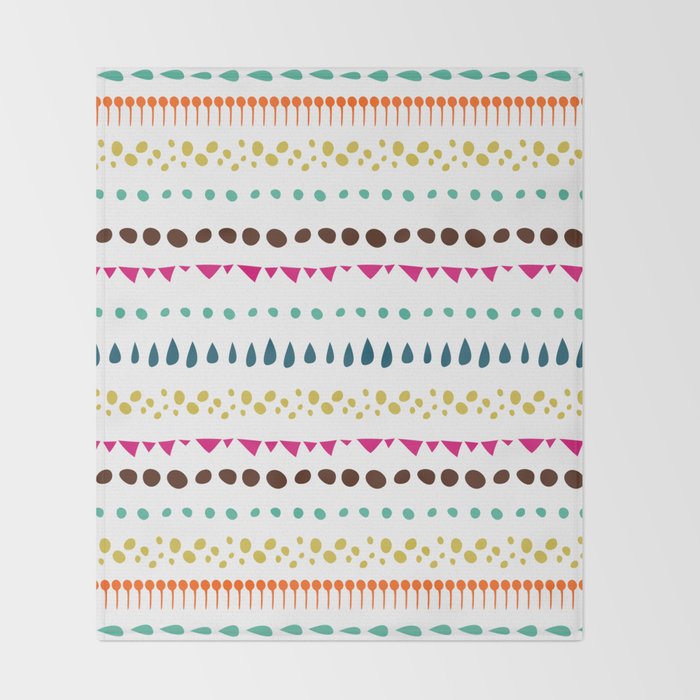 Modern colorful pink orange polka dots stripes patterns Throw Blanket Gallery Image 2