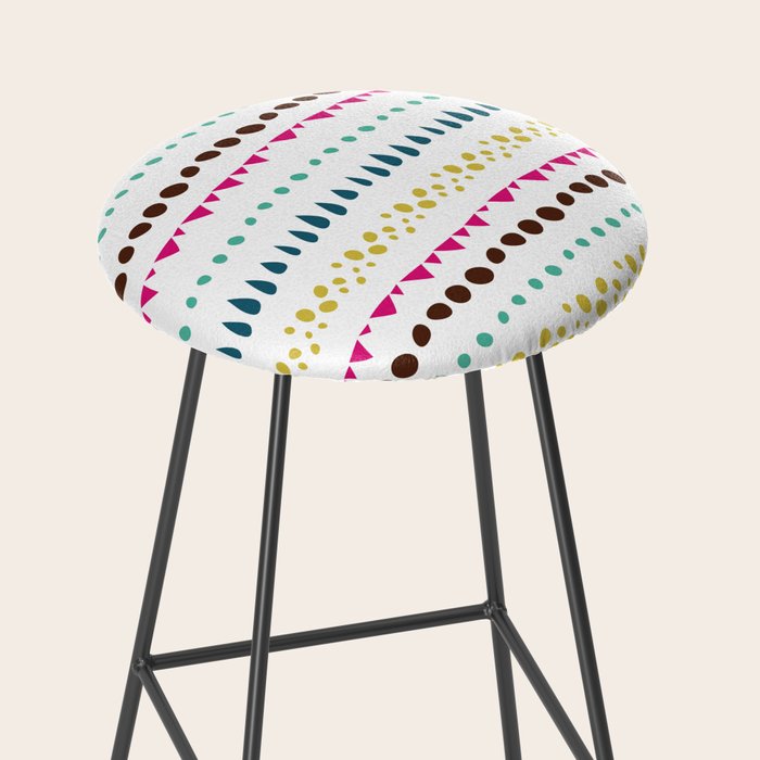 Modern colorful pink orange polka dots stripes patterns Stool Gallery Image 2