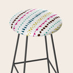 Modern colorful pink orange polka dots stripes patterns Stool Gallery Image 2