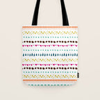 Modern colorful pink orange polka dots stripes patterns Tote Bag Gallery Image 1