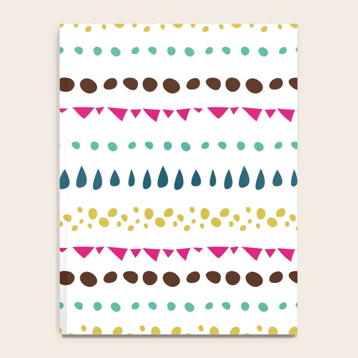 Modern colorful pink orange polka dots stripes patterns Notebook Gallery Image 4