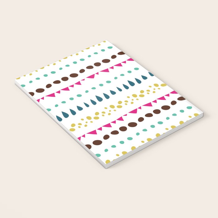 Modern colorful pink orange polka dots stripes patterns Notebook Gallery Image 3