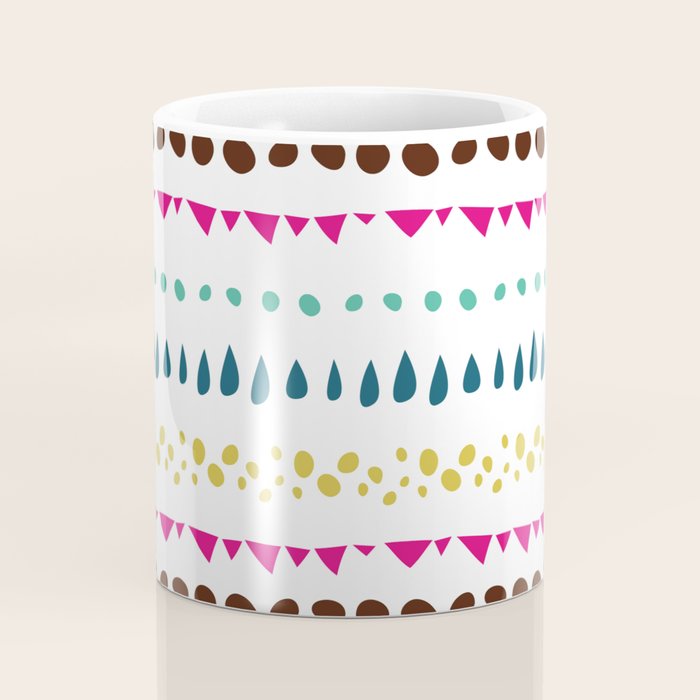 Modern colorful pink orange polka dots stripes patterns Coffee Mug Gallery Image 4