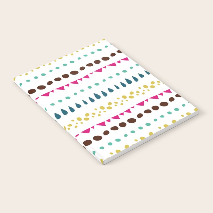 Modern colorful pink orange polka dots stripes patterns Notebook Gallery Image 2