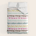Modern colorful pink orange polka dots stripes patterns Comforter Gallery Image 6