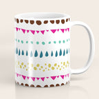 Modern colorful pink orange polka dots stripes patterns Coffee Mug Gallery Image 1