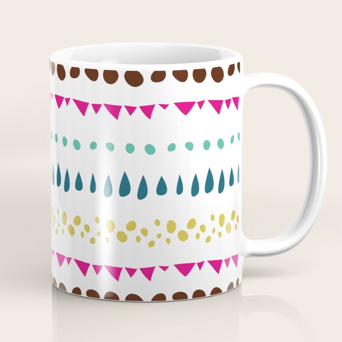 Modern colorful pink orange polka dots stripes patterns Coffee Mug Gallery Image 1