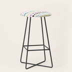 Modern colorful pink orange polka dots stripes patterns Stool Gallery Image 1