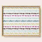Modern colorful pink orange polka dots stripes patterns Serving Tray Gallery Image 1
