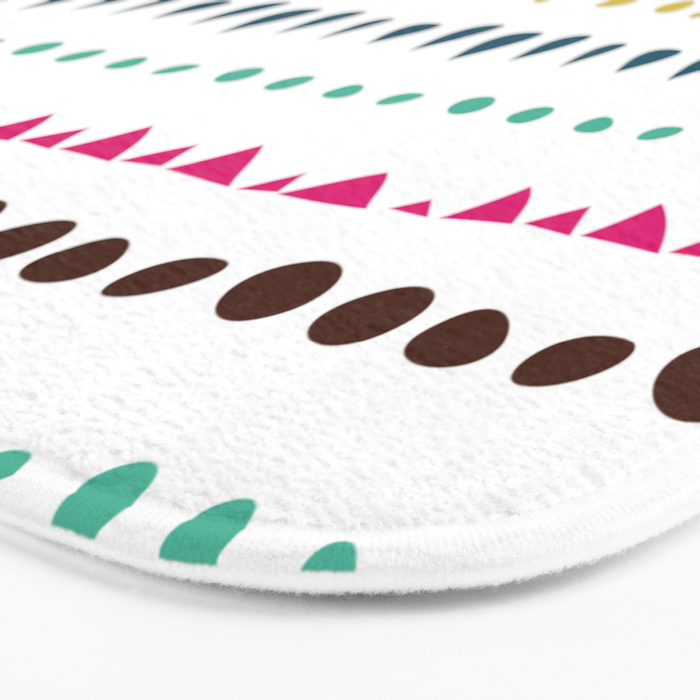Modern colorful pink orange polka dots stripes patterns Bath Mat Gallery Image 3