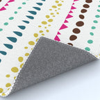 Modern colorful pink orange polka dots stripes patterns Rug Gallery Image 4