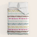 Modern colorful pink orange polka dots stripes patterns Duvet Cover Gallery Image 6