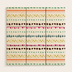 Modern colorful pink orange polka dots stripes patterns Wood Wall Art Gallery Image 1