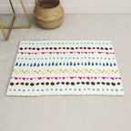 Modern colorful pink orange polka dots stripes patterns Rug Gallery Image 1
