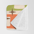 Retro Mid Century Modern Abstract Pattern 921 Googie Orange Chartreuse Turquoise Throw Blanket Gallery Image 3