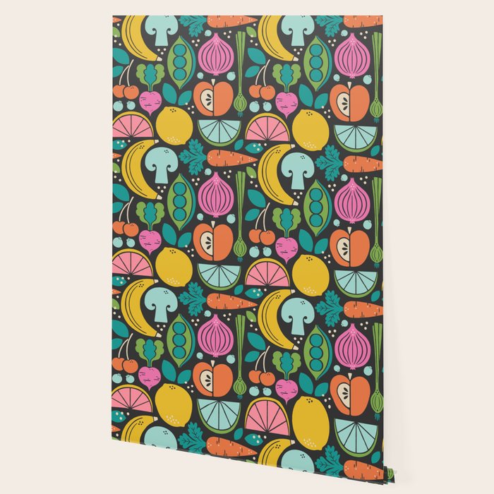 Fruit and Veggies 2025 Calendar - Muli-color on black Wallpaper Gallery Image 2