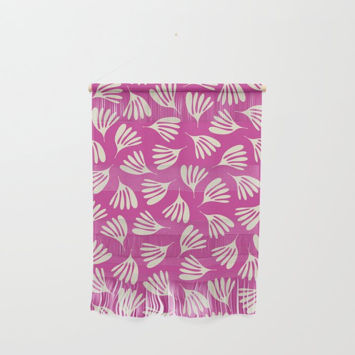 Wispy Leaves Contemporary Pattern in Deep Thulian Pink Wall Hanging Gallery Image 1