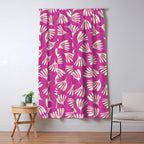 Wispy Leaves Contemporary Pattern in Deep Thulian Pink Window Curtain Gallery Image 5