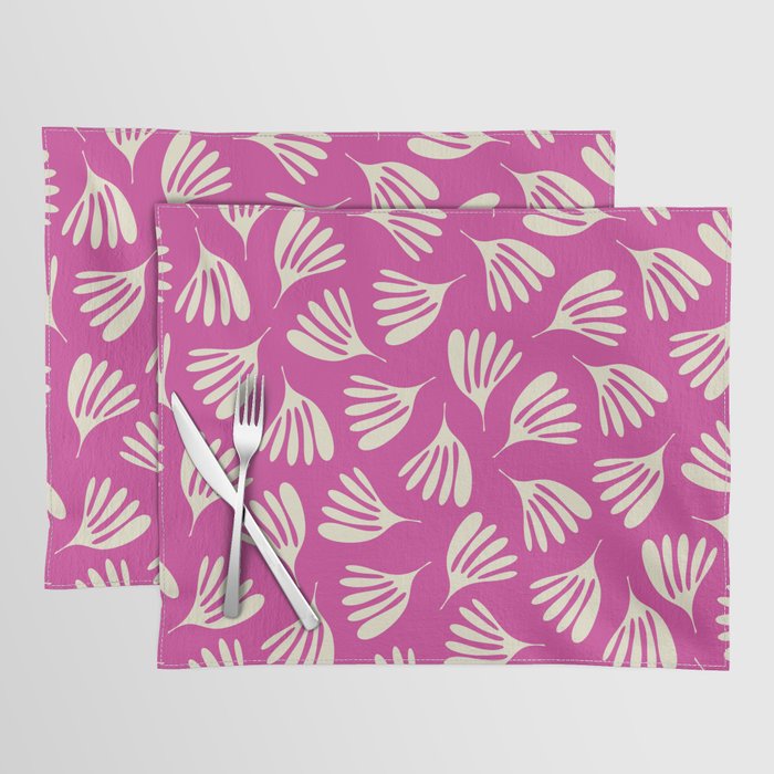 Wispy Leaves Contemporary Pattern in Deep Thulian Pink Placemat Gallery Image 1