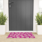 Wispy Leaves Contemporary Pattern in Deep Thulian Pink Welcome Mat Gallery Image 3