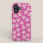Wispy Leaves Contemporary Pattern in Deep Thulian Pink iPhone Case Gallery Image 1