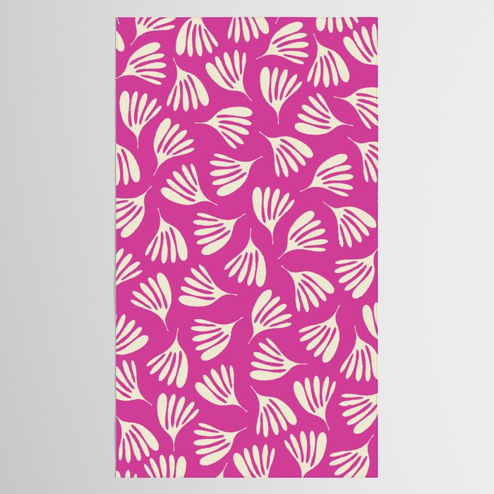 Wispy Leaves Contemporary Pattern in Deep Thulian Pink Tablecloth Gallery Image 2