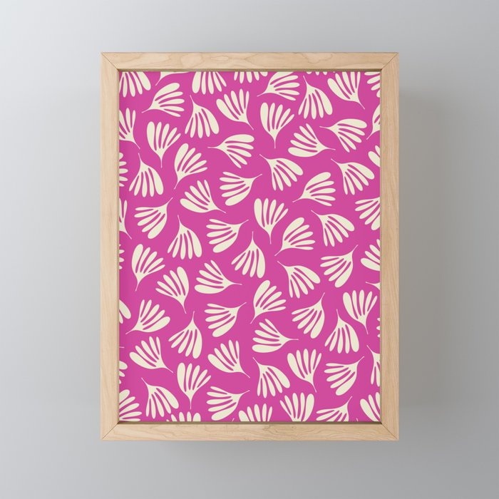 Wispy Leaves Contemporary Pattern in Deep Thulian Pink Mini Art Print Gallery Image 1