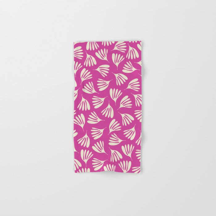 Wispy Leaves Contemporary Pattern in Deep Thulian Pink Bath Towel Gallery Image 1