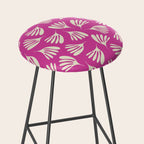 Wispy Leaves Contemporary Pattern in Deep Thulian Pink Stool Gallery Image 2