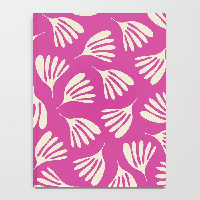 Wispy Leaves Contemporary Pattern in Deep Thulian Pink Notebook Gallery Image 4