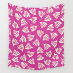 Wispy Leaves Contemporary Pattern in Deep Thulian Pink Wall Tapestry Gallery Image 4
