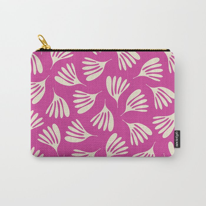 Wispy Leaves Contemporary Pattern in Deep Thulian Pink Carry All Pouch Gallery Image 1